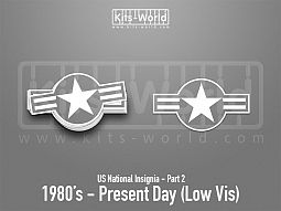 Kitsworld SAV Sticker - US National Insignia - 1980's - Present Day (Low Vis) 